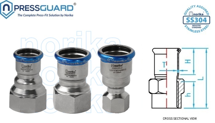 Stainless Steel 304 Press Fit FI Adaptor